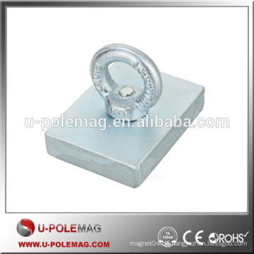 NdFeB Rechteckiger Magnet Eyebolt Circular Ring Silber Beschichtung Magnet